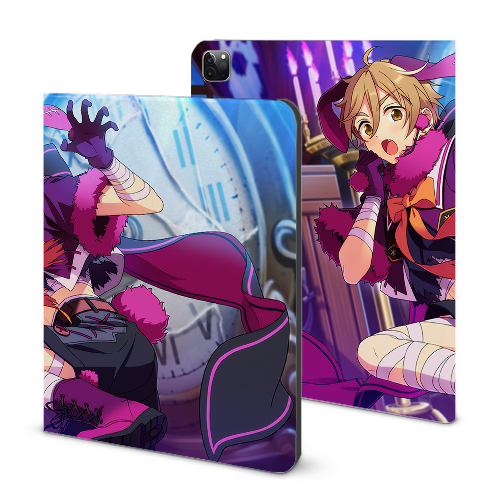 （画像用） あんさんぶるスターズ! Ensemble Stars IPad ケース ブック型 PUレザー TPU 耐衝撃 軽量 薄型 ペン収納なし 全面保護 IPad 各モデル対応